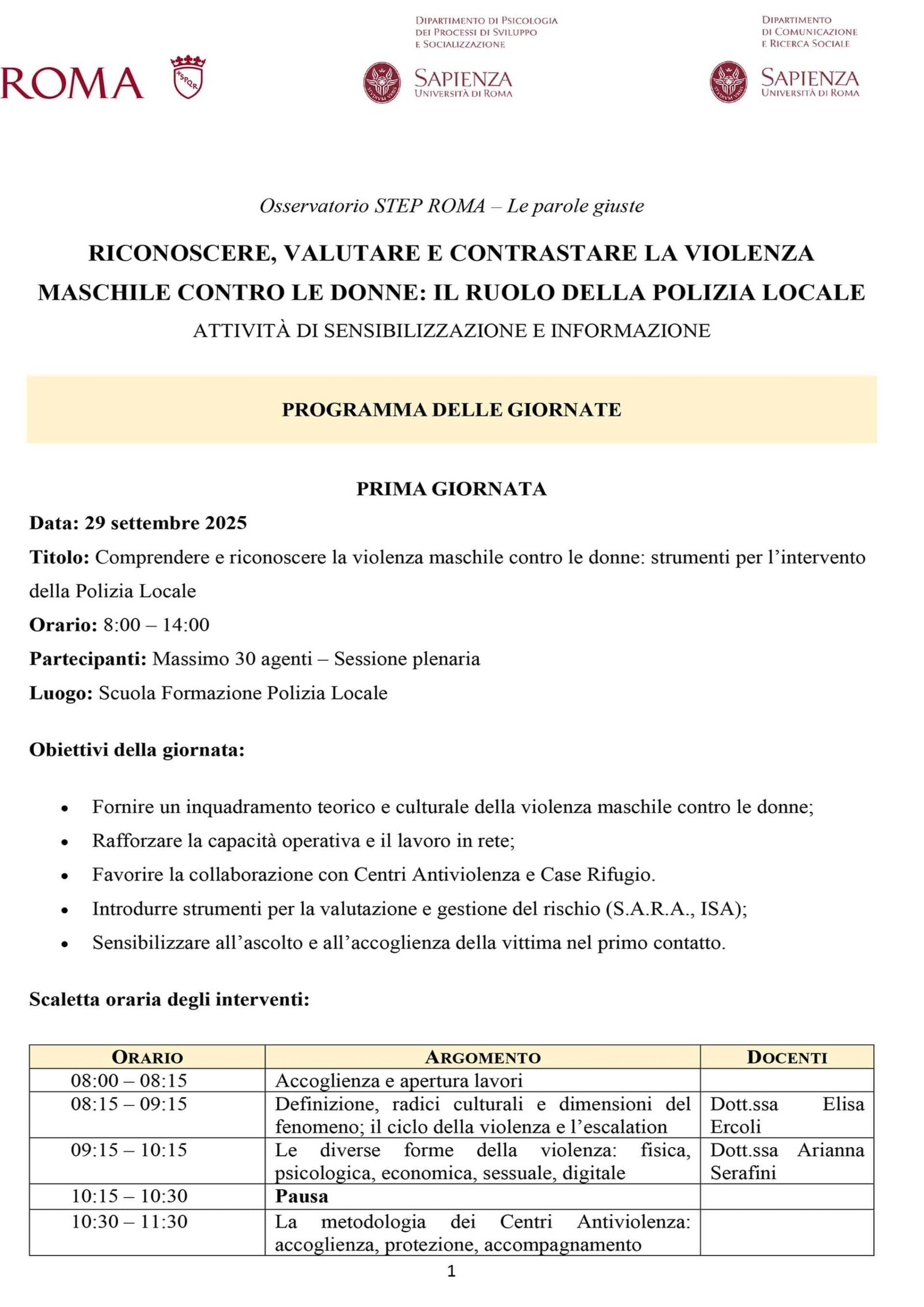 Programma Polizia locale Roma Capitale